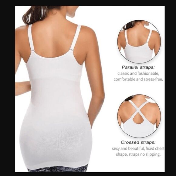 Maternity Seamless Nursing Camisole Tank Top Gray Built-in Bra Comfortable Stret - Picture 5 of 11